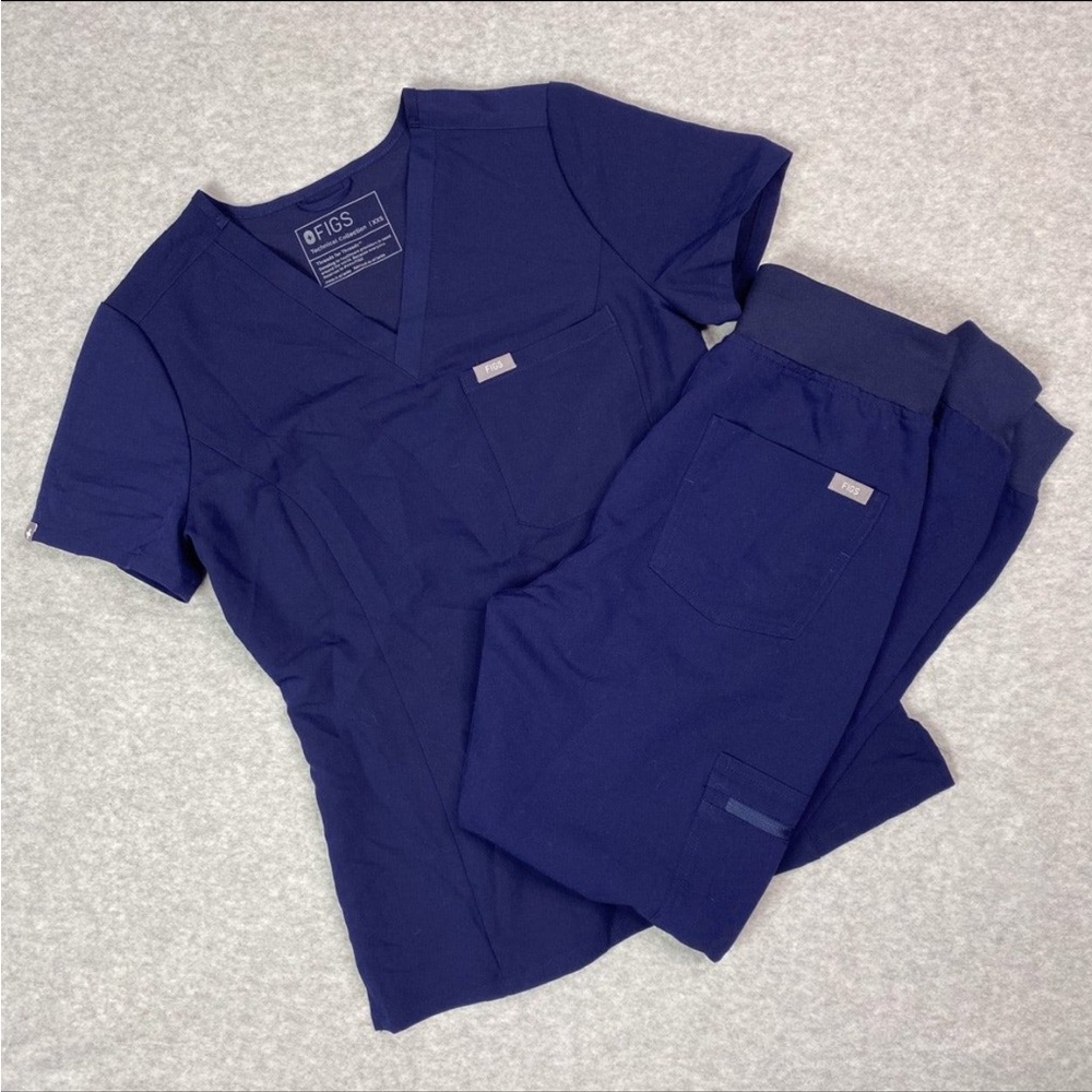 Figs Navy Blue Scrub Set